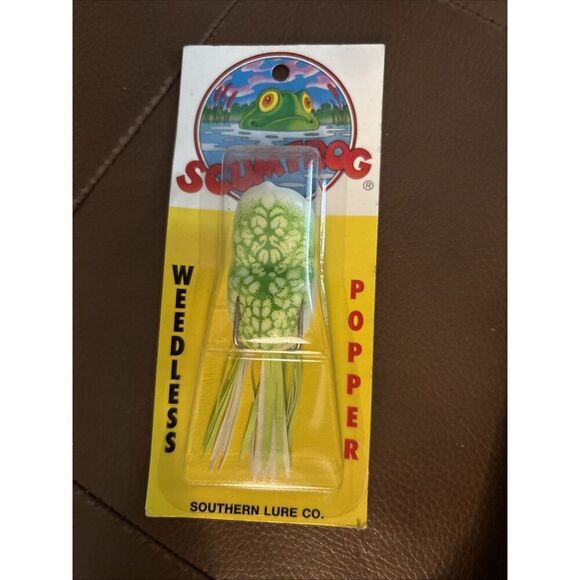 Vintage Scum Frog Weedless Super Soft Natural Green/Yellow Lure SFP-213 New - Picture 3 of 3
